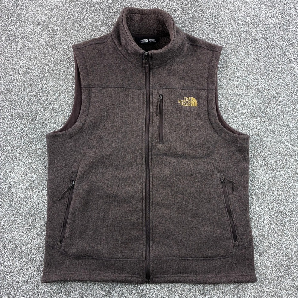 The North Face Gordon Lyons Vest Mens Large Brown Fleece Full Zip NF00CUA9